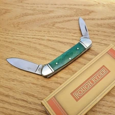 Rough Ryder Canoe Pocket Knife Stainless Steel Blade Navy Smooth Bone Handle