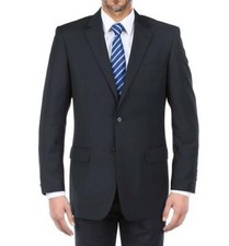 Renoir Navy Wool Suit Men New 38R 54L Classic Regular Fit Business Church Formal