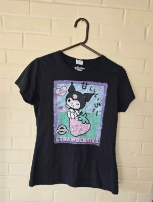 Kuromi Strawberry Picking Strawberries Farm T-Shirt Adult Sz Medium Anime Black