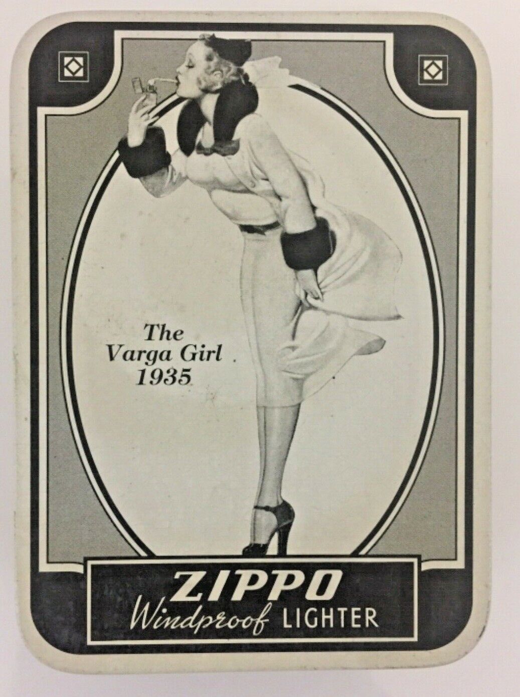 Vintage Zippo The Varga Girl  Collector Tin Can Box