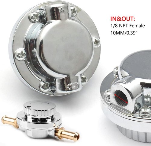 Regolatore Pressione Carburante 1-5 PSI Regolabile Manuale Universale per Carburatore Carb - Foto 4 di 6