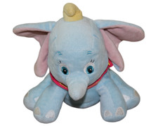 Disney Baby Dumbo Plush Stuffed Animal Infant Toy Elephant Blue 7" FLAW
