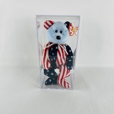 TY Beanie Baby Babies 1999  Spangle  the Bear patriotic plush toy Collectible