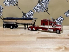 Dcp 1/64 Kenworth W900 Show Parts And Mac Round Dump Trailer Semi Truck Farm Toy