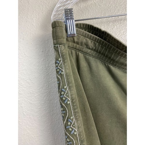 J.JILL Pants Womens Size Large Green Pull On Drawstring Embroidered Casual - Picture 15 of 18