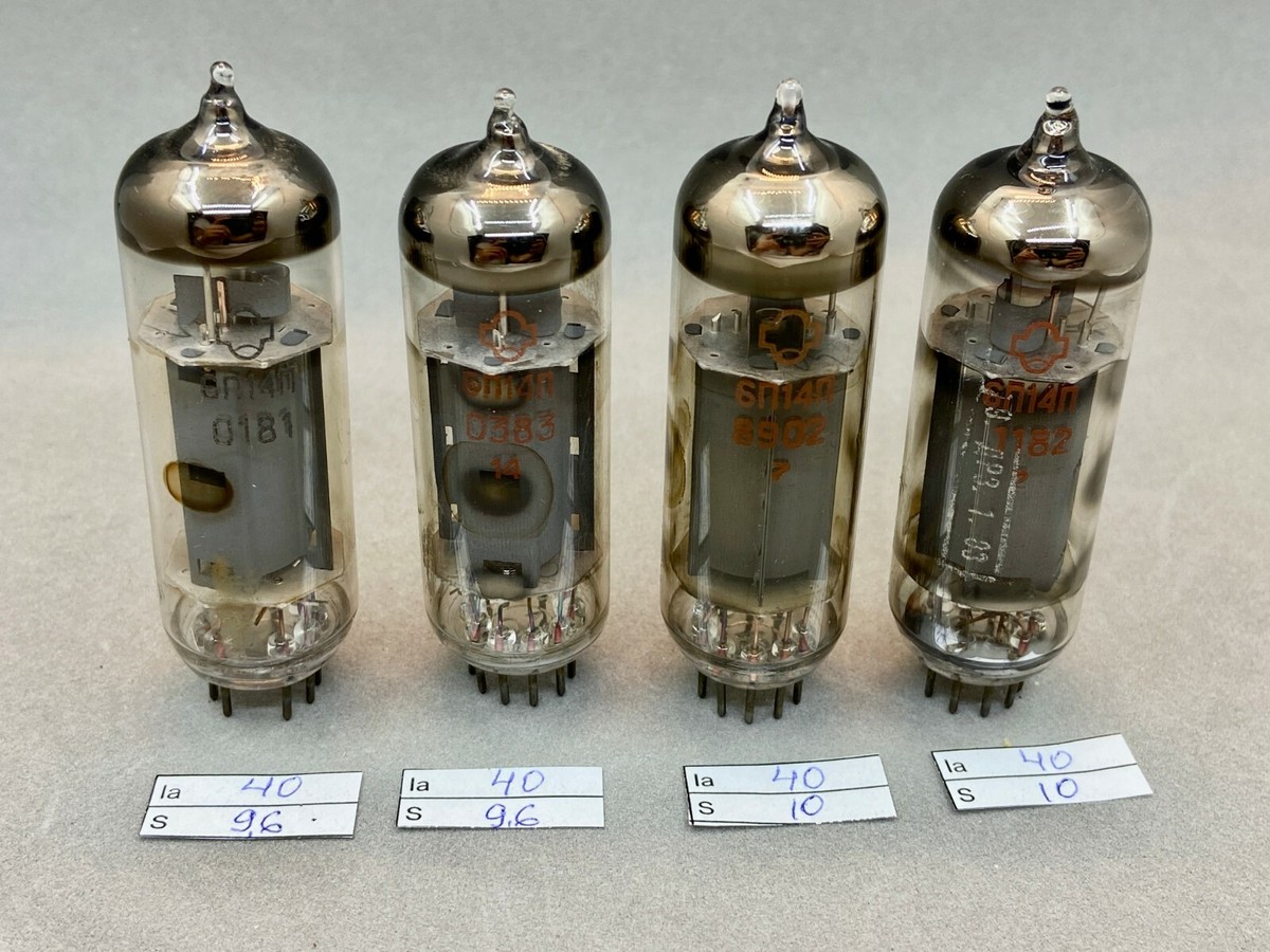 4 PCS 6P14P 6П14П (EL84 /6BQ5) USED REFLECTOR TUBE TESTED MATCHED