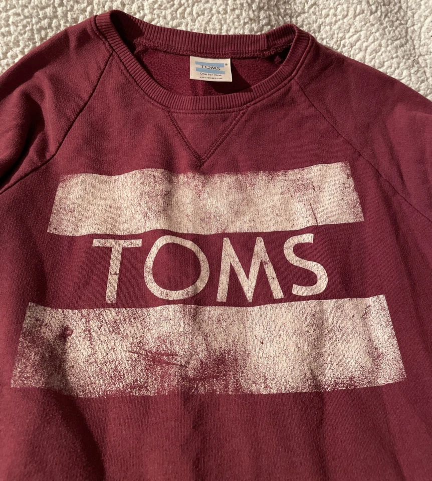 Sudadera para mujer TOMS One for One - Pullover rojo granate talla S Foto 2 de 4