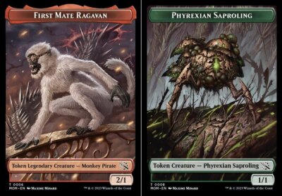 First Mate Ragavan (006) // Phyrexian Saproling (008) Double-Sided Token - Foil 