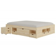 Letto alla Francese 140x200 Rete a Doghe con Cassetti 1 piazza e mezzo Camera