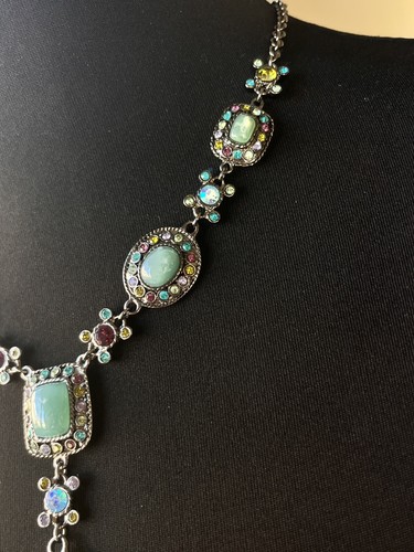Joan Rivers Twilight Garden Halskette & Ohrringe Emaille mit Swarovski Kristallen Set - Bild 15 von 23