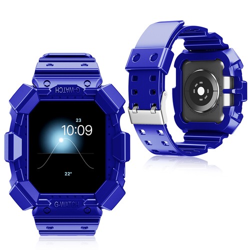 Designed for Apple Watch Series 9/8/7/6/5/4/3/2/Se,Rugged Case with Strap Bands - Picture 14 of 31