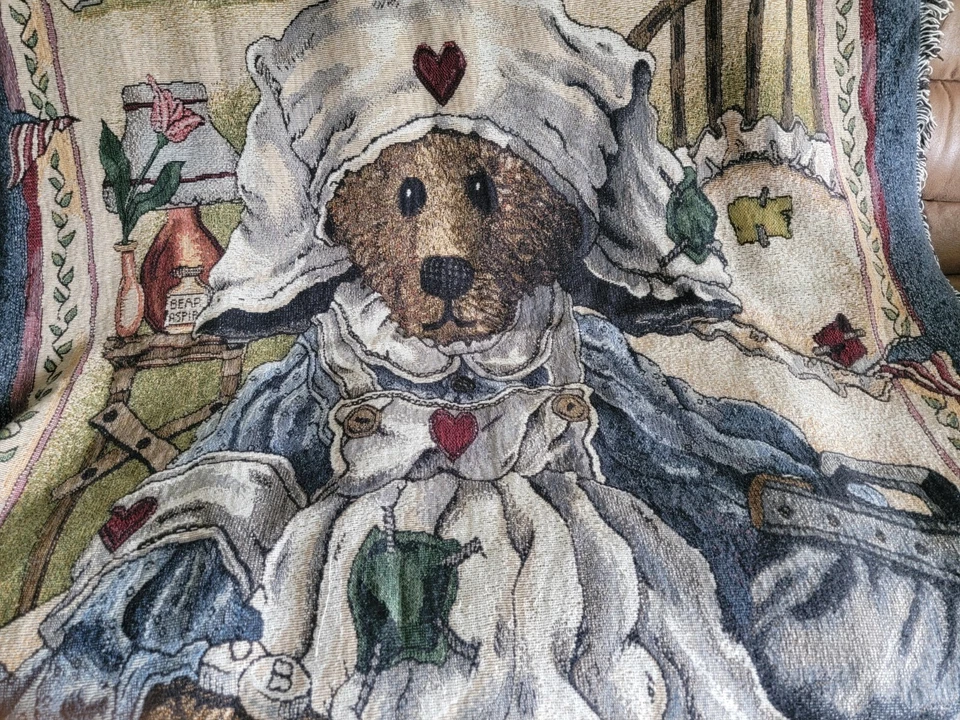Boyds Bears & Friends Nurses W/Gentle Hands Woven Throw Blanket Tapestry 68"×53" - Image 3 of 4