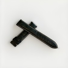 Jacques Lemans 20mm Genuine Ostrich Watch Strap - Black