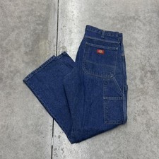 vintage dickies dark blue relaxed baggy fit carpenter jeans size 32 x 30