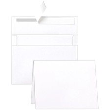 White Blank Greeting Cards with Envelopes 5 x 7 Heavyweight Folded White Cardsto