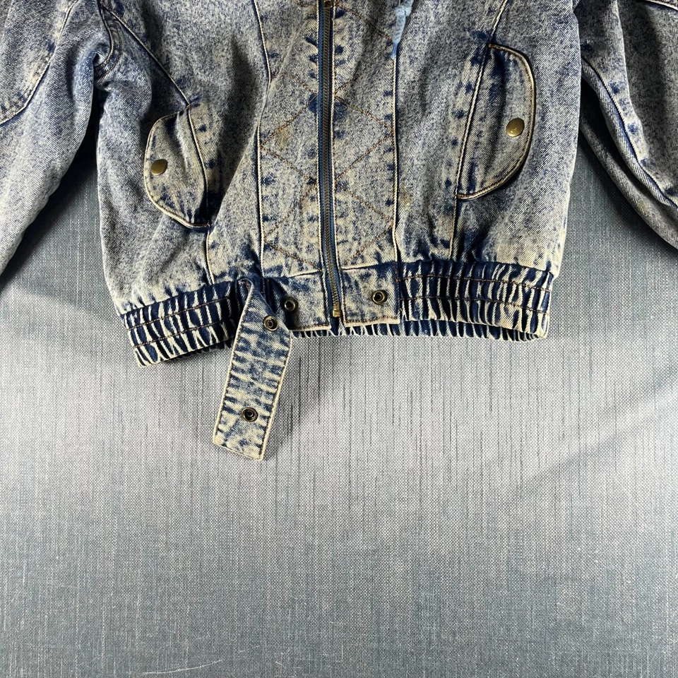 Chaqueta vaquera para niño Faded Glory talla S azul vintage lavado ácido cremallera completa algodón Foto 3 de 4