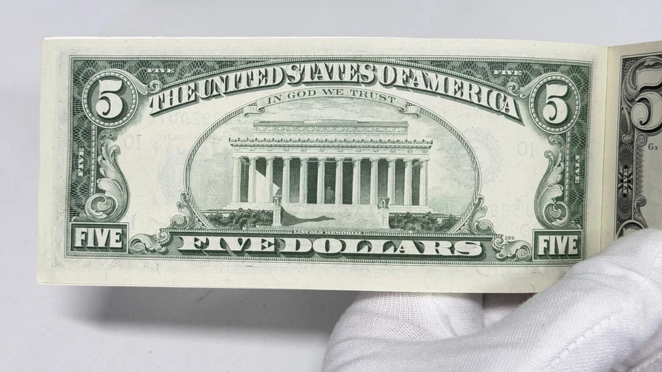 1977 $5 Santa Fe Federal Reserve 20 Consecutive Note - RARE Vintage $100 Book - Image 4 of 4