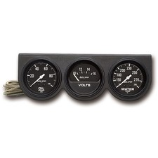 Auto Meter Gauge Set 2398 Auto Gage Water Tempvoltsoil Black Panel 2-58 In. Auto Meter Gauge Set 2398 Auto Gage Water Tempvoltsoil Black Panel 2-58 In.