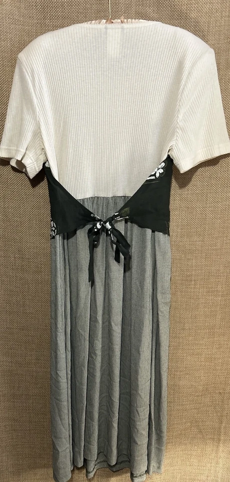 En Focus Dress 16 Green Attached Vest Ties In Back Lagenlook Layers Vintage Y2K - Imagem 3 de 4