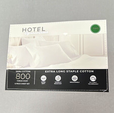 Hotel Signature King 6-Piece 100 Cotton Sheet Set 800 Thread Count White