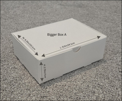 25pc White cardboard boxes-Big-9.5in x 8.25in x 2.75in-FREE SHIPPING!