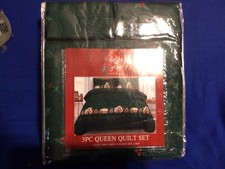 Holly Jolly Bedding Collection 3 Piece Queen Quilt Set- Christmas Gingerbread