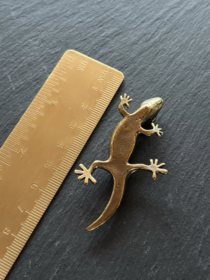 Gecko Figur aus Messing | Reptil | Deko Figur | Eidechse | Tierfigur Metall - Bild 2 von 2