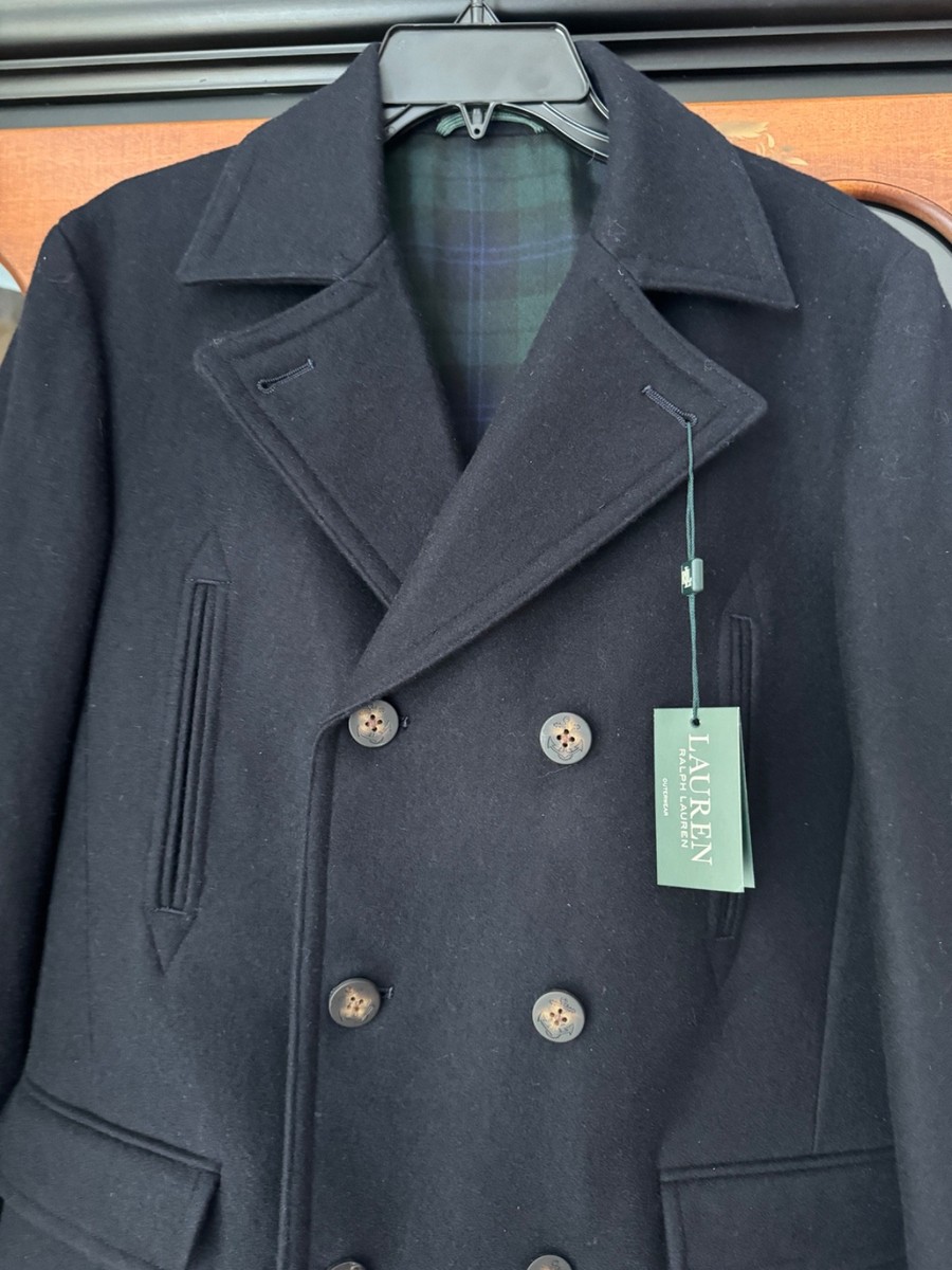NAVY DARK LAUREN RALPH LAUREN NWT NEW Coat Pea Watch Black Lauren Ralph 美品POLO PEA BLACKWATCH JACKET COAT ジャケット・アウター