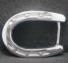 XE17118 NOS VINTAGE 1970s HORSESHOE ANIMAL FASHION SILVERTONE BELT BUCKLE