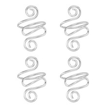Crochet Ring, Crochet Finger Tension Loops 4Pcs Silver Tone 