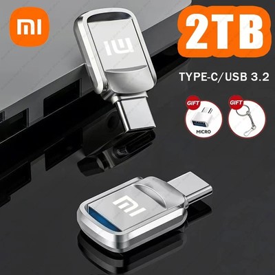 2TB USB 3.0 OTG Flash Drive Typ-C Metall High-Speed Pendrive Handy & PC Tablet