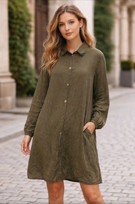 Cocon.Commerz Privatsachen Silk Khaki Shirt Dress Size 2
