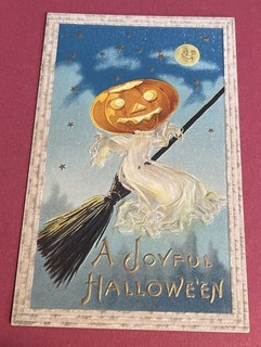 Vintage Embossed SB 34A Set Jack o Lantern Halloween Postcard