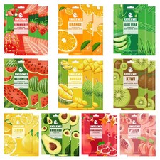 20 Pcs Facial Sheet Mask Combo,Hydrating Face Mask,Easy to 20P
