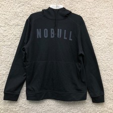 Nobull Sweater Large Adult Black Hooded Long Sleeve Pockets Athletic Gym Mens L