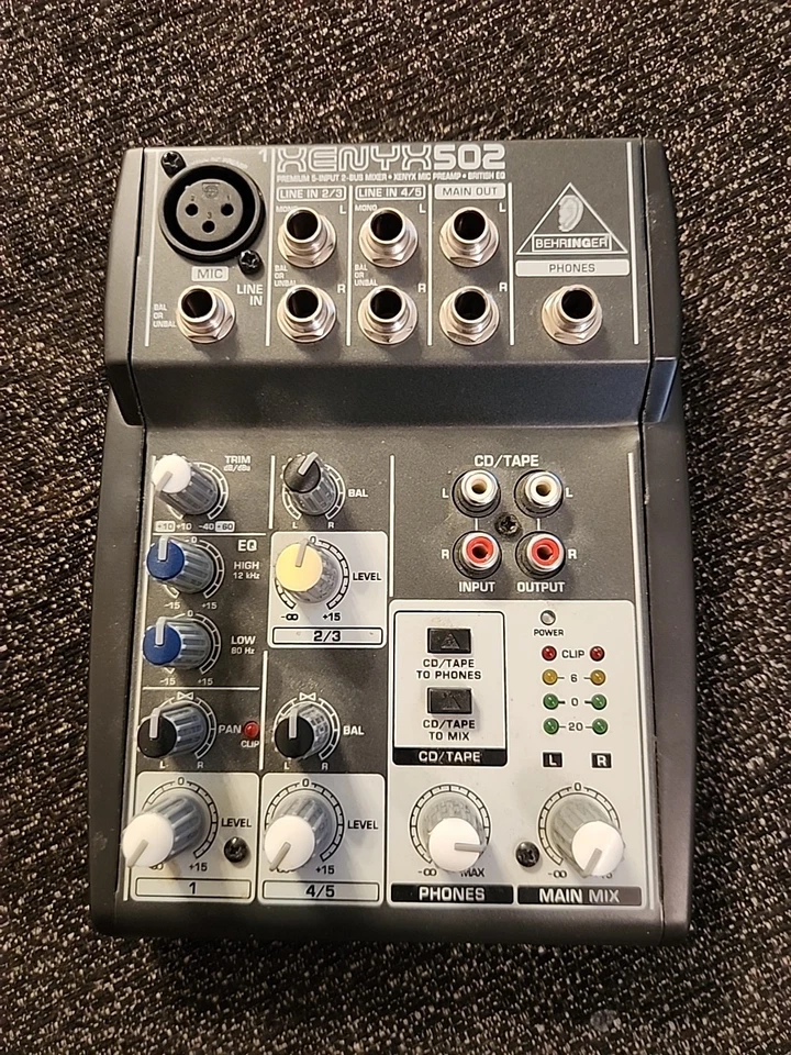 Behringer Xenyx 502 Premium 5-Input 2-Bus Mixer NO POWER CABLE untested parts - Image 2 of 4