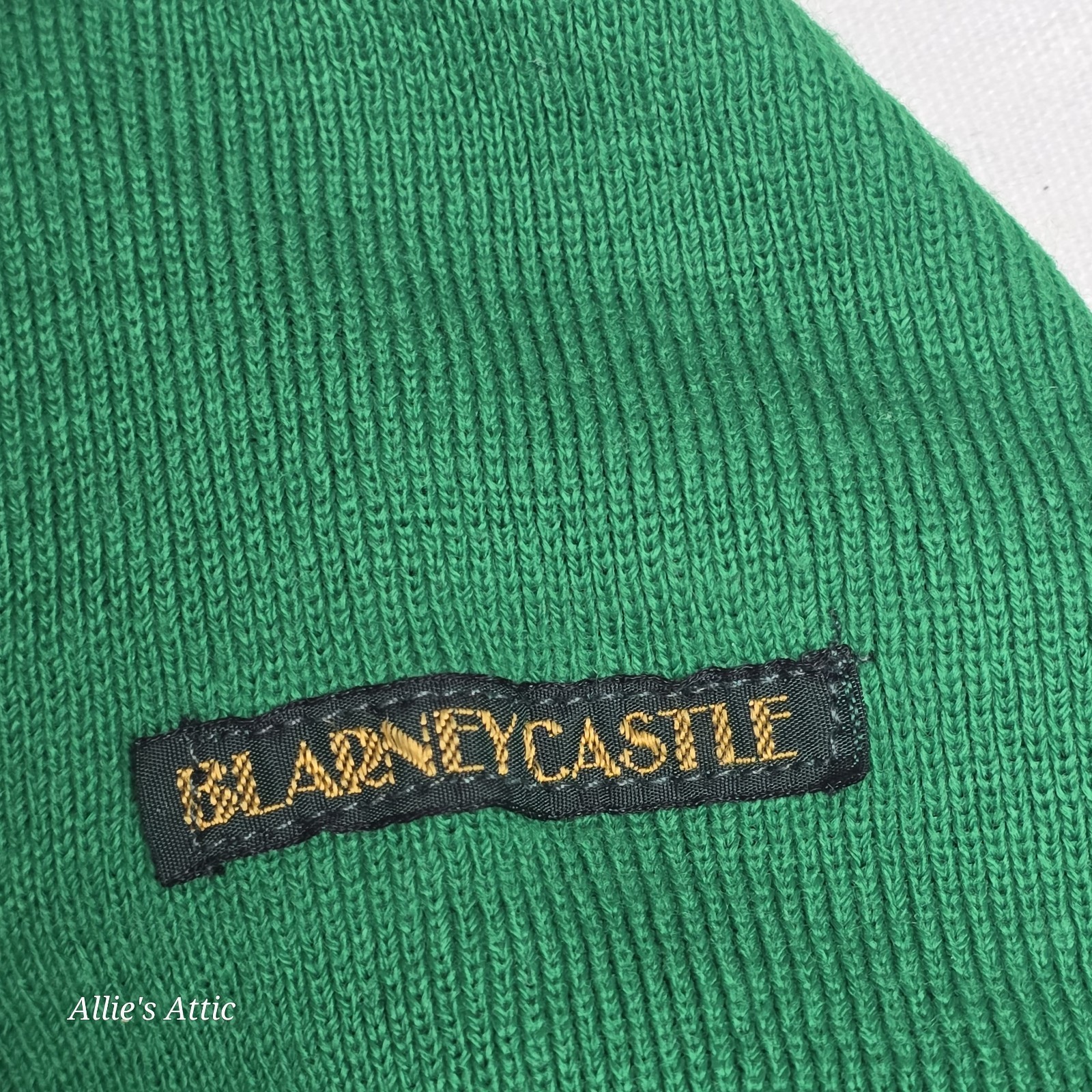 Vintage Ireland Blarney Castle Women XS Green V Neck Sweater St Patricks Day 80s image 3