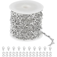 UMAOKANG 16.4 Feet Stainless Steel Jewelry Chain for Jewelry Making, S