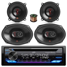 KD-T910BTS Bluetooth CD/AUX/Stereo Bundle with 2x 6x9" 375W, 2x 5.25" Speakers