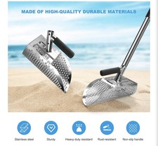 Long Handle Stainless Steel Sand Scoop for Metal Detecting Treasure Hunting, 4