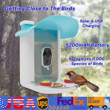 Solar Bird Feeder with Waterproof?1080p HD Camera Night Vision AI Recognition