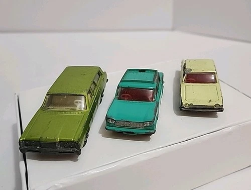 Lot of 3 Vintage Matchbox Lesney Cars – Fiat, Corsair & Mercury Wagon – Diecast