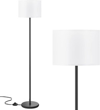 Modern Floor Lamp Simple Design with White Shade, Foot Pedal Switch, 60" Small T