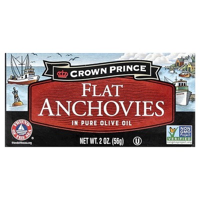 Flat Anchovies, In Pure Olive Oil, 2 oz (56 g)
