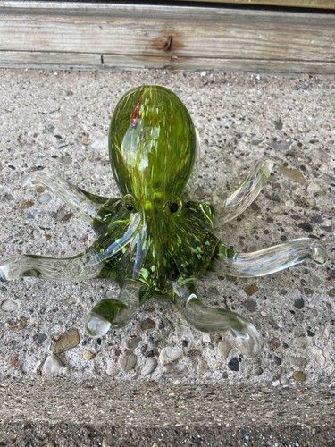 BEAUTIFUL MURANO ART GLASS OCTOPUS FIGURINE PAPERWEIGHT - Picture 1 of 14
