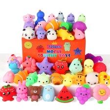 60 Pack Mochi Squishy Toys, Kawaii Mini Animal Squishies for Kids Treasure Bo...