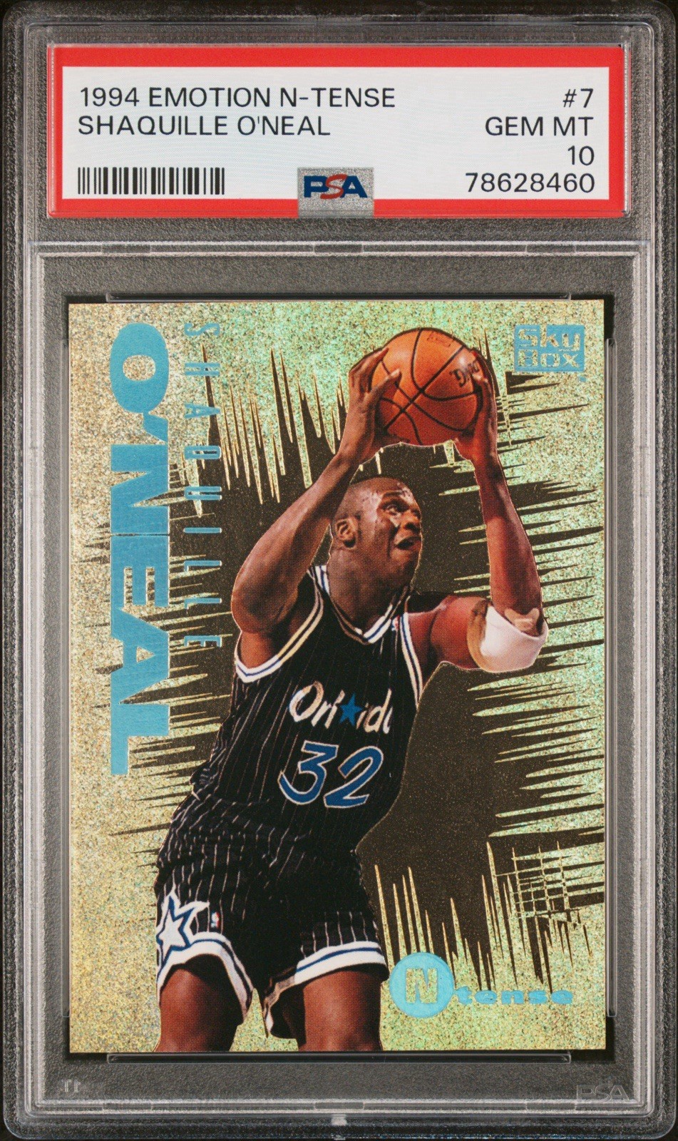 1994 Skybox Emotion N-Tense #7 Shaquille O’Neal Magic HOF Insert PSA 10 GEM MINT