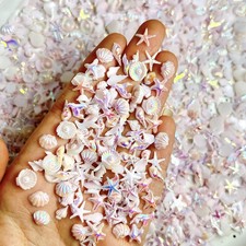 150Pcs Summer Beach Nail Rhinestones Ocean Theme Shell Starfish Conch Nail Charm