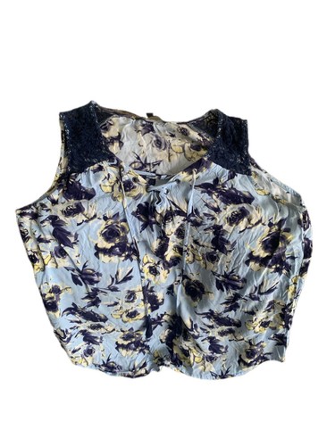 Pre Owned Women’s Relativity Sleeveless Blouse Top Sz M Floral Lace - Picture 2 of 10