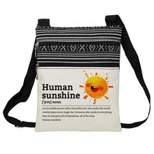 Human Sunshine Definition Messenger Bag Small Ethnic Pattern Printed Adjustab...